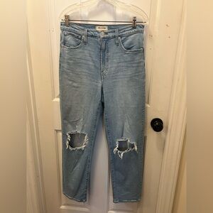 LIKE NEW Madewell The Perfect Vintage HR Distressed Straight Leg Jeans - Sz 29